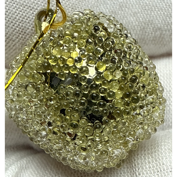 Vtg Lot of 8 Sugar Coated Miniature Pear Apple Ornaments Gold Glass Beaded As Is - Picture 14 of 16